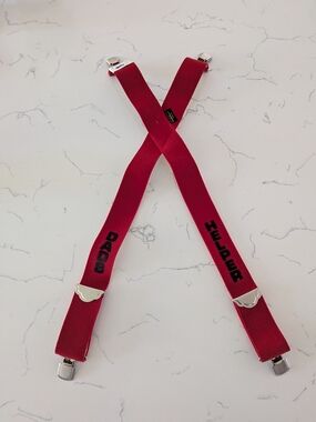 Kids Red 'Dad's Helper' Elastic Suspenders